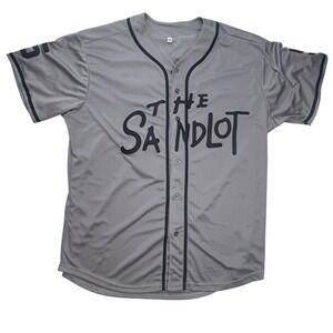 The Sandlot Squints 5 Baseball Jersey Mens XXL Grey Button Up Movie‎ Shirt